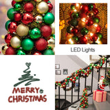 16In Christmas Ball Tree With Led Lights Table Centerpiece Fireplace Decor Indoor Holiday Party Home Decoration Red Gold Green