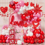 Love Balloon Arch Kit – Red, Pink & White Balloon Garland With Love Foil Balloon & Heart Balloons For Valentine’S Day, Anniversary Or Romantic Party Decorations – 100 Pcs