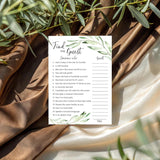 Greenery — Find The Guest Baby Shower Game — Pack Of 25 — Gender Neutral Baby Shower Game, Succulents Green Olive Branch Icebreaker Baby Shower Party Game, Guess Who Came To The Party Game G320-Ftg