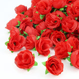 100Pcs 1.3 Inches Mini Red Roses Artificial Flowers Mini Rose Flowers For Crafts Fake Small Silk Rose Head For Wedding Bouquet Diy Party Table Centerpieces Decor