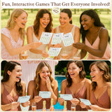 Hilarious Bridal Shower Games 30 Guests - Wedding Games For Reception Decorations, Funny Find The Guest Bingo Game, He Said She Said Would She Rather Wildflower Bridal Shower Decorations