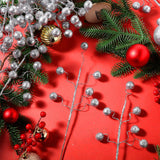 30 Pcs 14 Inch Silver Christmas Tree Picks And Spray Glitter Ball Curly Picks Large Artificial Berry Stems And Sticks For Christmas Tree Decor Holiday Vase Fillers Topper Ornaments