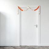 Toran Bandanwaar Artificial Flower Garland For Wall Door Hanging Home Temple Festival Wedding Function Party Decoration Décor And Gifting (White And Orange)