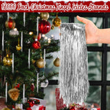 12000 Strands Silver Christmas Strand Tinsel Icicle,19.7" Tinsel Foil Fringes Shiny Icicles Garland Christmas Tree Glitter Hanging Decorations For Indoor Outdoor Home Holiday Party Supplies