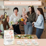 Diaper Raffle Party Games, Bear Balloon Baby Shower Game, Watercolor Brown Themed Baby Gender Reveal Party Supplies & Activities -1 Double Sided Standing Sign + 50 Guessing Cards (A12)