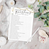 Minimalist Bridal Shower Games, Twenty Questiong About The Bride, Engagement Party Games, Wedding Shower For 25 Guests, Wedding Advice Cards, Bridal Shower Decorations-B12