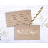 Bridal Shower Games, Fun Activities, Kraft Minimalist Style (Date Night Game)
