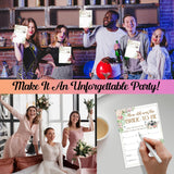 Bridal Shower Games, Floral Wedding Photo Games Card, Bridal Shower Bachelorette Engagement Party Ideas Supplies Decorations, How Old Was The Bride-To-Be Game Cards For Guest, 30 Pack -07