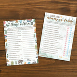 Little Adventurer Baby Shower Party Games – 2-Game Bundle With Guess Who Mommy Or Daddy & All Things Wilderness Matching Game – 20 Player Cards, Adventure-Themed Baby Shower Activities