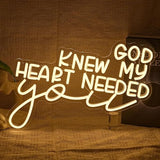 God Knew My Heart Needed You Neon Sign Dimmable Jesus LED Wall Decor for Church Bedroom
