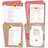 Bbq Baby Shower Games - Babyq Bingo, Find The Guest, What'S In Your Phone, Who Knows Mommy Best - 25 Games Each, Printed Front And Back, 1 Game Per Side
