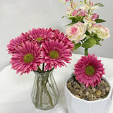 10Pcs Artificial Daisy Artificial Flowers Gerbera Daisy Silk Flowers Faux Flower For Party Home Kitchen Garden Wedding Decor(Hot Pink)