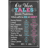 Gender Reveal Party Game Decoration Kit Includes 4- 11" X 17" Posters- Old Wives Tales, Voting Scoreboard, Baby Birth Predictions, And Welcome Sign- Black, Pink & Blue- Boy Or Girl