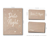 Bridal Shower Games, Fun Activities, Kraft Minimalist Style (Date Night Game)