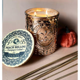 Lotion Candle - Grande Champagne Series Scented Massage Candles For Self Care, Peach Bellini 2-In-1 Soy Wax Candle With Essential Oil Blends, Coconut Oil, And Vitamin E