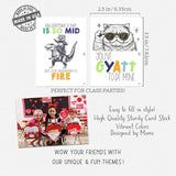 Animal Retro Hip Hop Slang Themed Valentine'S Day Classroom Sharing Card Set Of 24, You'Ve Got That Rizz Bruh