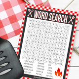 Baby Barbecue Gender Reveal Party Word Search Game, Bbq Bun In The Oven Baby Shower Game - 20 Player Cards