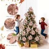 10Pcs Red Poinsettia Flowers Artificial With Clips Christmas Flowers Decoration Red Glitter Poinsettia Christmas Ornaments 5.5’’ For Xmas Home Tree Wreaths Door Frame Decor