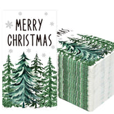 100 Pcs Christmas Guest Napkins Disposable Xmas Tree Paper Napkin Merry Christmas Decorative Party Dinner Hand Towels For Xmas Winter Bathroom Kitchen Holiday Party Supplies