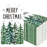 100 Pcs Christmas Guest Napkins Disposable Xmas Tree Paper Napkin Merry Christmas Decorative Party Dinner Hand Towels For Xmas Winter Bathroom Kitchen Holiday Party Supplies