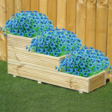8 Bundles Outdoor Artificial Flowers,Uv Resistant Fake Flowers Outdoor Plastic Plants Faux Silk Flower For Outside Indoor Decoration(Blue)