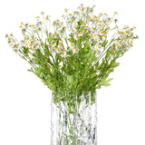 Realistic Daisy Flowers Artificial 7 Pcs 20.4 In Fake White Daisies Chamomile Flower Whith Leaves,For Home Table Centerpieces Decor