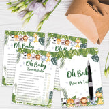 Safari Animals Baby Shower Games Cards, Oh Baby True Or False Game Cards For New Parents Babyshower Activity, Wildlife Gender Reveal Party Games For Decorations Favors Supplies, Set Of 25-01