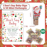 Don'T Say Baby Game,Christmas Games For Party, Christmas Baby Shower Game,Christmas Wooden Clothespins, Christmas Baby Shower Decorations-Dsbb10