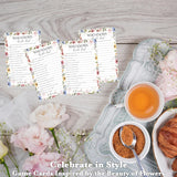 Who Knows The Bride Best, Wildflowers Bridal Shower Games Cards, 30 Guests Elegant Wedding Activity For Bachelorette Engagement Party Decorations Favors- A07