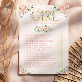 Oh Girl Baby Shower Games Hilarious - 25 Guess Who Mommy Or Daddy Game Cards - Fun Guessing Activities For Guests - Rustic Floral Theme Pink And Gold
