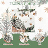 100Pcs Xmas Trees Holly Pine Cone Paper Napkins Winter Greenery Disposable Party Napkin 6.5" Christmas Cozy Boho Luncheon Hand Towel For Decoupage Holiday Party Table Decor