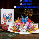 Pop Up Flower Greeting Card With Butterfly For Birthdays, Thank You, Get Well Or Any Occasion By Devine Cards