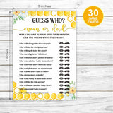 Honey Bee Themed Baby Shower Game Cards, Guess Who Mom Or Dad Double Sided - 30 In Pack (5 X 7 Inches)-?Babyyx-005?
