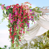 10Pcs Bougainvillea Artificial Flowers 30" Silk Fake Bougainvillea Branches Faux Flowers Vines For Home?Garden?Wedding?Party?Indoor And Outdoor?Floral Arrangement And Diy Decor?Red?