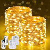 2 Pack Battery Operated Fairy Lights 132FT 400 LED Warm White String Lights with Remote Twinkle Lights for Bedroom Classroom Dorm Tree Indoor Outdoor Decor