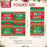 100Pcs Merry Christmas Ugly Sweater Napkins Disposable, 6.5 X 6.5 Inches Red Green Tacky Sweater Xmas Party Decoration Paper Napkins For Christmas Holiday Family Gatherings Home Office Decor