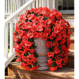 Artificial Flowers For Outdoors 2Pcs Faux Silk Pansy Vines Lush Uv Resistant Fake Hanging Flower Plants For Outside Porch Yard Patio Window Box (Red)