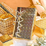 17 In X 32.8 Ft (46.5 Sq.Ft.) Gold Wrapping Paper Roll With Iridescent Spark Pattern And Shinning Galaxy Stars, Holographic Gift Wrap For Birthday, Valentines Day, Christmas, Wedding, Mothers Day