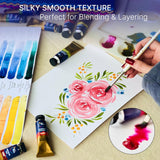Watercolor Paint Set, 24 Colors, 15Ml/0.5Oz Tubes, High-Pigment, Smooth Blending