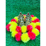 5 Pc - 5 Feet Marigold Garland |Indian/American Wedding Party Mantle Decoration, Faux Garlands Wedding Garland, Diwali Decoration, Spring Bush Floral! (Magenta And Yellow)