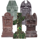 17” Halloween Foam RIP Graveyard Tombstones 5 Pack, Halloween Decorations