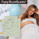 Predictions & Advice Game Cards, Minimalism Moss Green Game Cards For Baby Shower, Gender Reveal, Baby Announcement, Party Game Activity & Supplies - B01