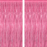 2 Pack Pink Party Decorations, 3.28 FT x 7.05 FT Pink Backdrop, Metallic Tinsel Backdrop Fringe Curtains Backdrop Curtains, Photo Backdrop Party Supplies Birthday Party Decorationsay Party Decorations