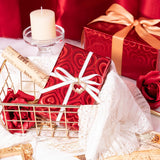 Red Holographic Heart Wrapping Paper Roll, Shiny Heart Metallic Foil For Valentines, Christmas, Wedding, Anniversary, Birthday & New Year Celebrations, Mini Roll 17 In X 32.8 Ft