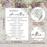 Minimalist Bridal Shower Games, Would She Rather, Engagement Party Games, Wedding Shower For 25 Guests,Wedding Advice Cards, Bridal Shower Decorations-A02