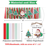 Christmas Highchair Banner Decoration For Baby - High Chair Fabric Garland, Merry Christmas Banner Photo Props, Handmade Party Theme Pull Flag Mantle