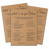 Rustic Kraft Wedding Games, Minimalist Bridal Shower Games, Engagement/Bachelorette Party Decorations, 5" X 7" Double-Sided Games Cards(25 Pack)-A01