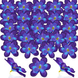100 Pieces Blue Purple Faux Orchid Flowers Halloween Flower Day Of The Dead Decoration Artificial Orchids For Diy Home Wedding Table Centerpieces Mexican Party Birthday Cake Ornaments (Blue Purple)