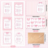 Valentines Day Office Cards Bulk- 30 Sets Pink Watercolor Coquette Bow Blank Greeting Cardstocks With Envelopes Stickers, Valentine'S Day Party Favors Gifts For Coworkers Group Anniversary