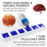 Watercolor Paint Set - 48 Piece Kit For Adults, Beginners & Professional Artists - 48 X 12Ml Liquid Water Color Tubes - Richly Pigmented Vibrant Colors - Art Supplies